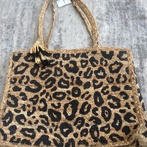 Magid Leopard Jute Tote Bag